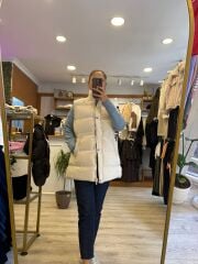 Krem Rengi Şişme Yelek